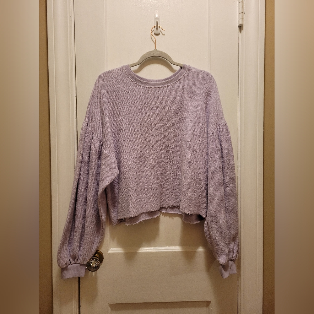 Free People Light Purple Cropped Sweater Women's Size L